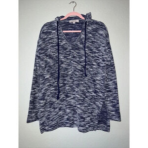 Loft Size Large Heathered Blue Hoodie